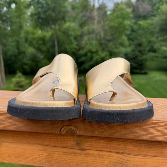 Kat Von D size 8 Poe Toe Wrap Loop Sandals - Metallic Gold Vegan Leather - Picture 4 of 14